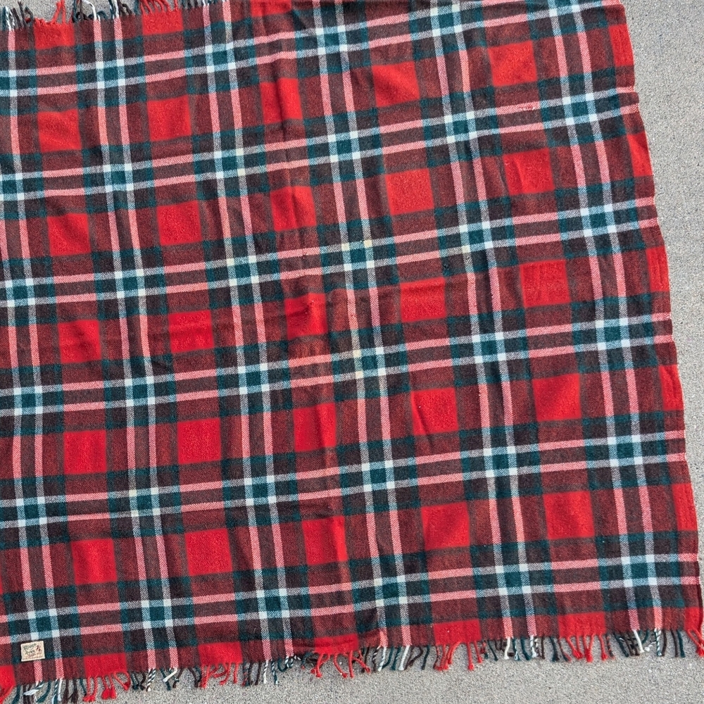 vintage 1940's WOOL CAMP BLANKET 40's - Picture 4 of 11